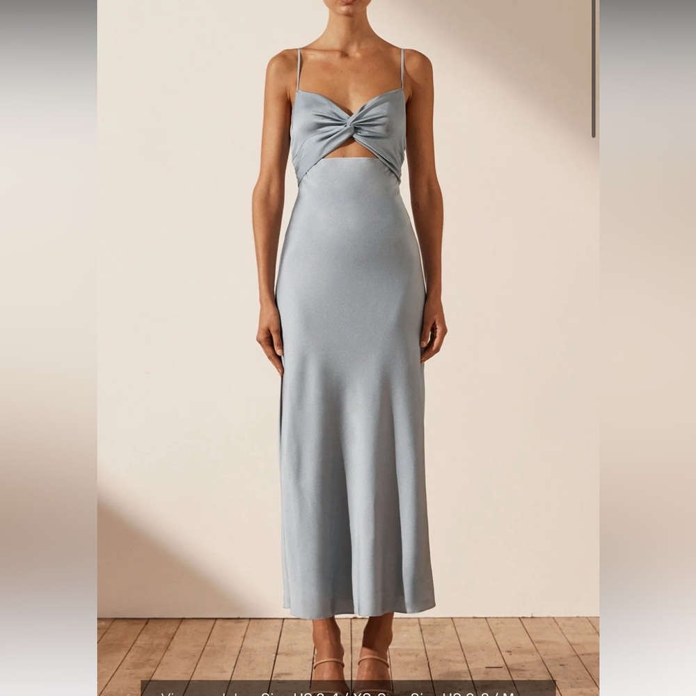 Shona Joy Luxe Twist Front Sleeveless Midi Dress - Azure